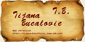 Tijana Bucalović vizit kartica